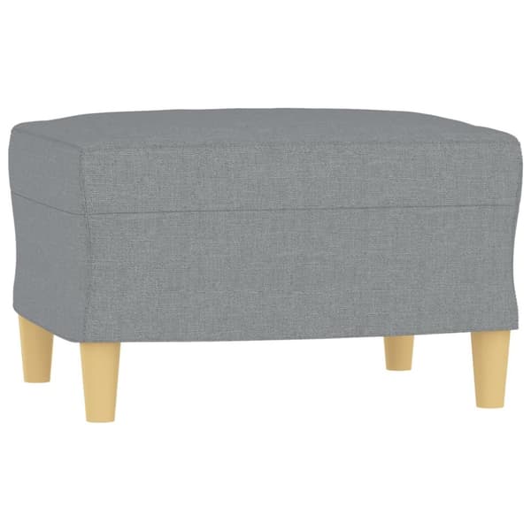 Fåtölj med fotpall ljusgrå 60 cm tyg