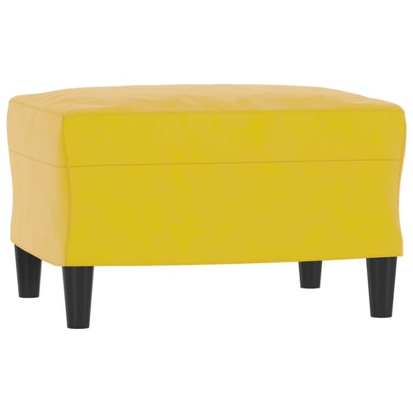 Fåtölj med fotpall gul 60 cm sammet