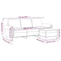 Pikkukuva 7 / 7: 3-sitssoffa med fotpall rosa 180 cm sammet