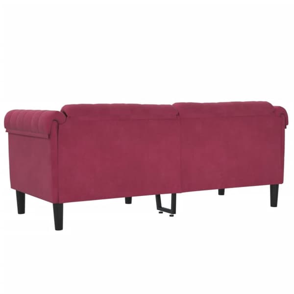 Soffa 2-sits vinröd sammet
