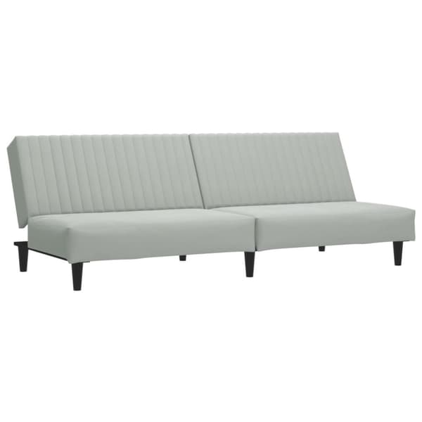 sofasæt 2 dele velour lysegrå