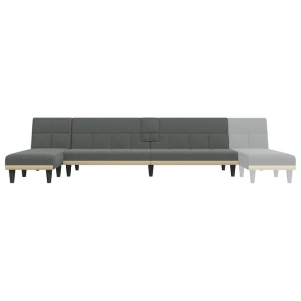 L-formad soffa mörkgrå 255x140x70 cm tyg