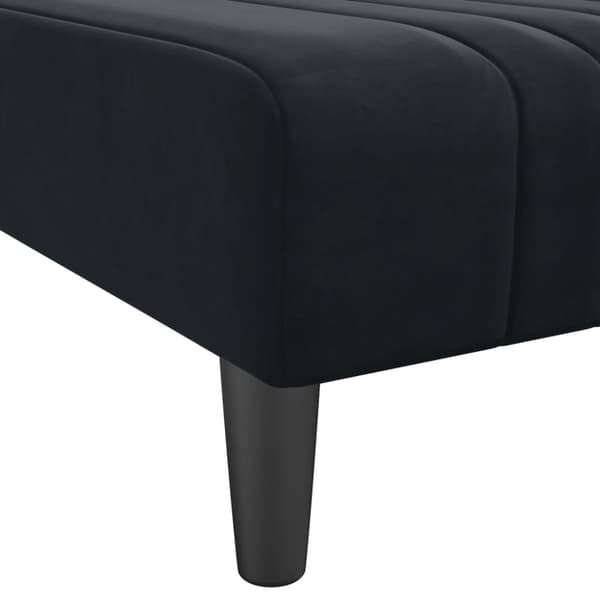 L-formad bäddsoffa svart 260x140x70 cm sammet