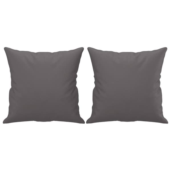 2-sits soffa med prydnadskuddar grå 120 cm konstläder
