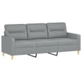 Miniatyrbillede 4 af 8: 3-personers sofa med pyntepuder 180 cm stof lysegrå