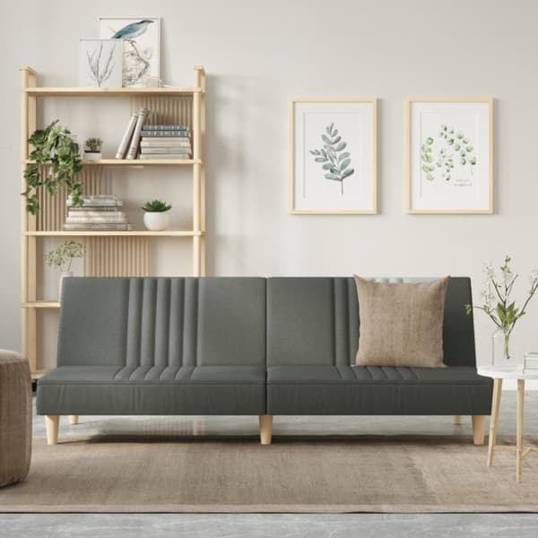 Bäddsoffa mörkgrå tyg