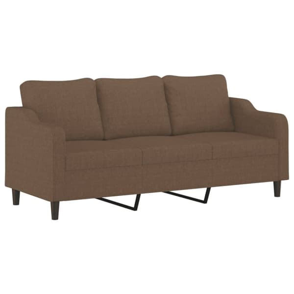 sofasæt 2 dele med puder stof brun