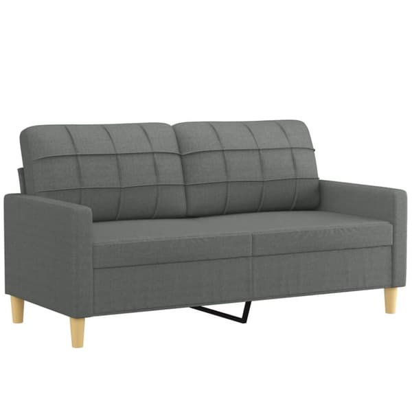 sofasæt 3 dele med puder stof mørkegrå