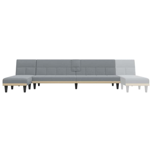 VidaXL L-formad bäddsoffa ljusgrå 255x140x70 cm tyg