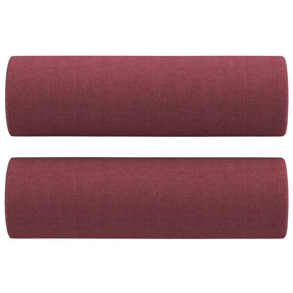 2-sits soffa med prydnadskuddar vinröd 120 cm tyg