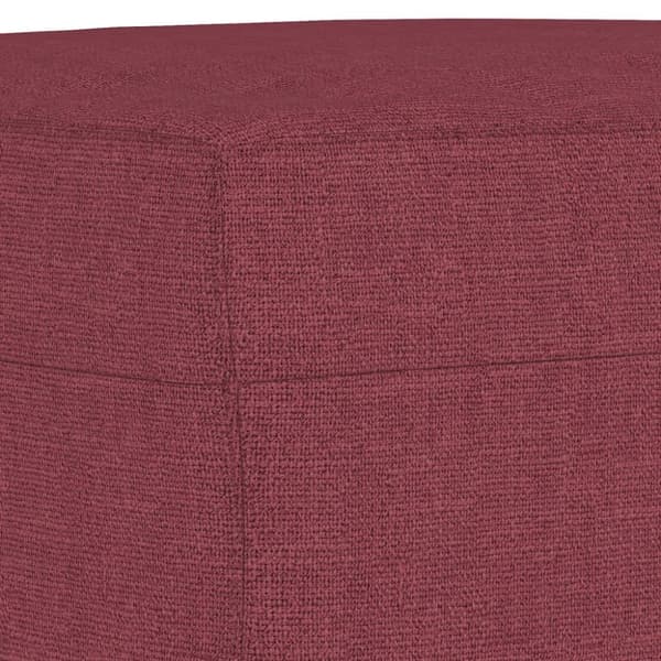 sofastol med fodskammel 60 cm stof vinrød
