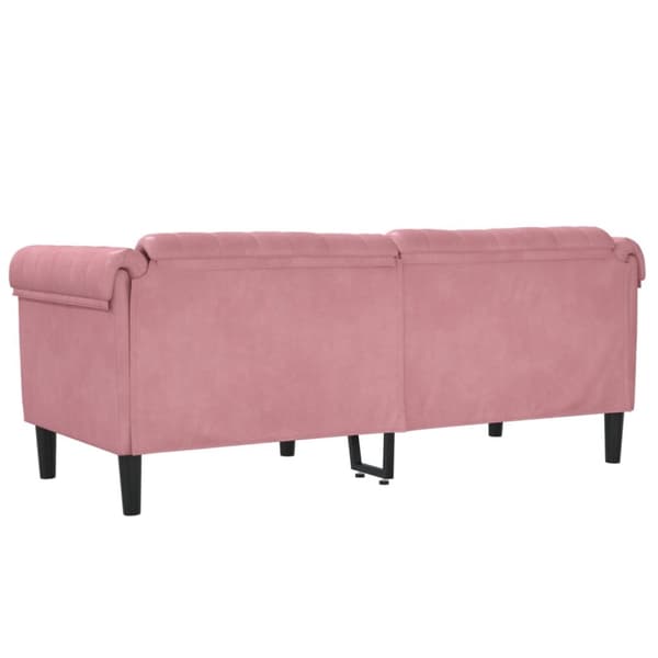 2-personers sofa velour lyserød
