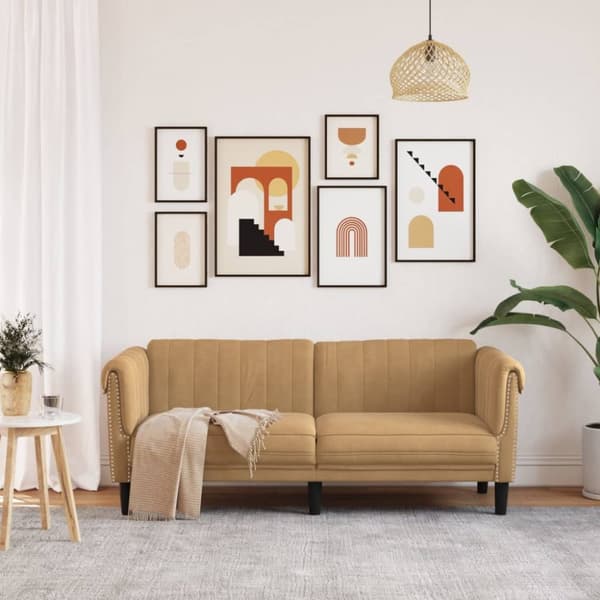 Soffa 2-sits brun konstmocka