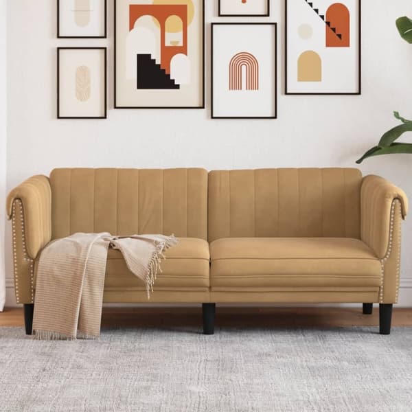 Soffa 2-sits brun konstmocka