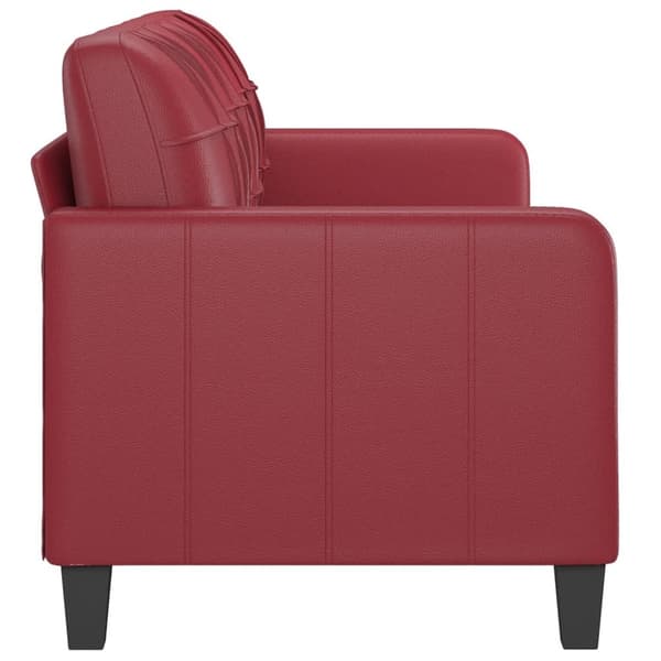 3-sitssoffa vinröd 180 cm konstläder