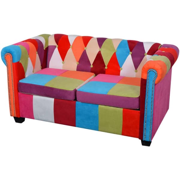 Soffa Chesterfield 2-sits tyg