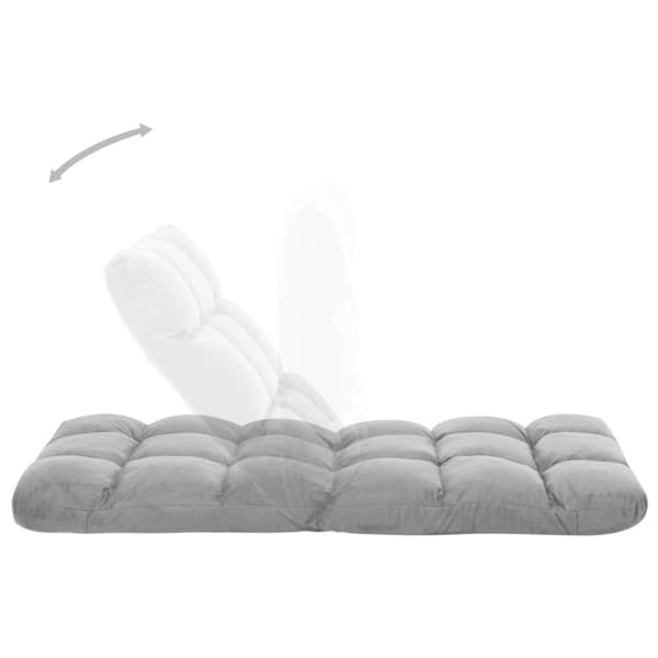 Taitettava lattiatuoli, vaaleanharmaa, mikrokuitu
