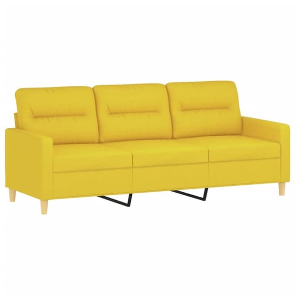 sofasæt 2 dele med puder stof lysegul