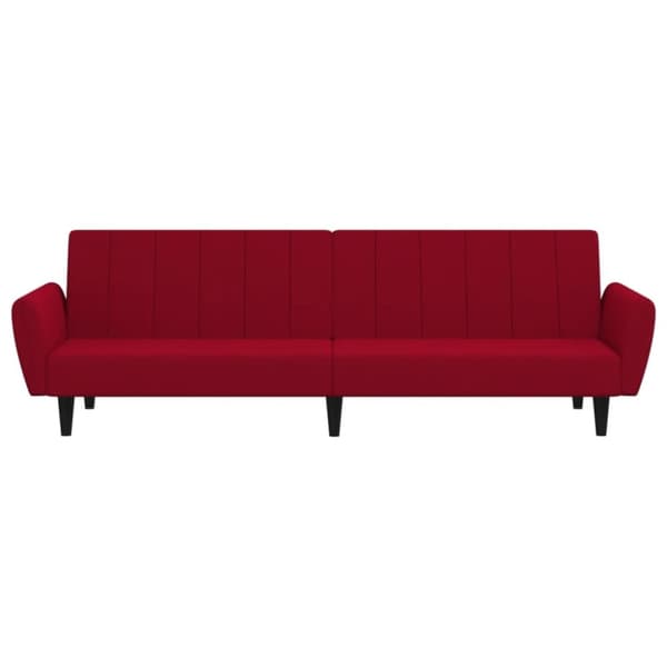 Bäddsoffa 2-sits vinröd sammet