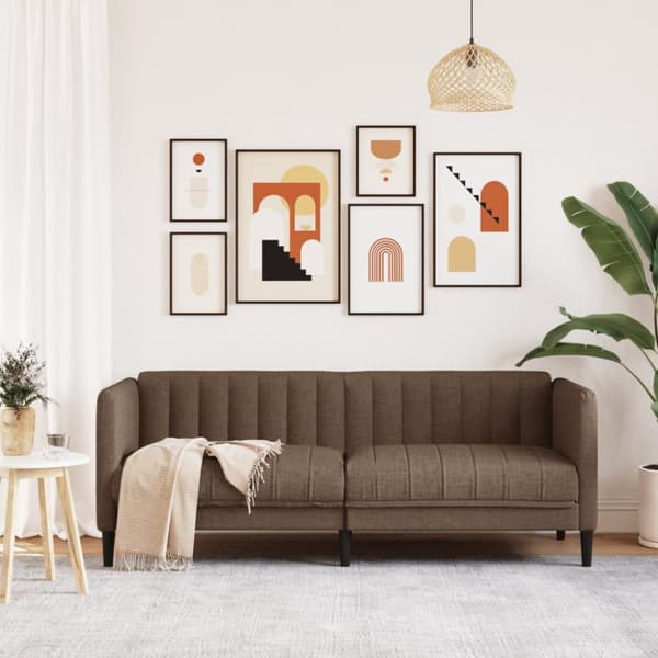 Soffa 2-sits brun konstmocka