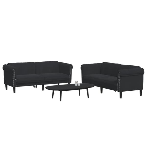 Soffgrupp 2 delar svart sammet