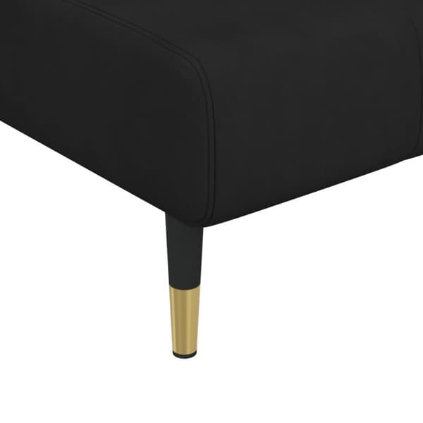 L-formad bäddsoffa svart 275x140x70 cm sammet