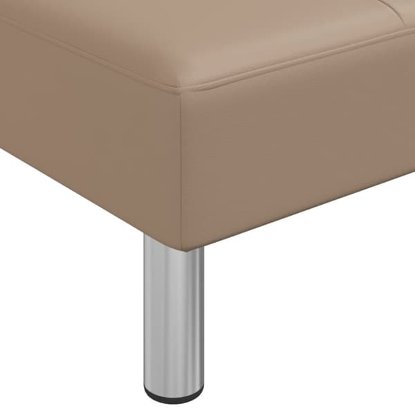 L-formad bäddsoffa cappuccino 255x140x70 cm konstläder