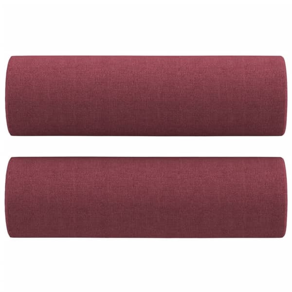 2-sits soffa med prydnadskuddar vinröd 120 cm tyg
