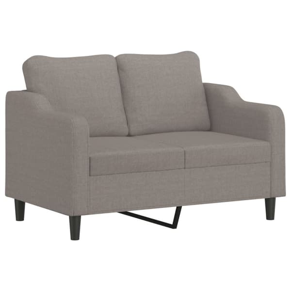 2-sits soffa med prydnadskuddar taupe 120 cm tyg