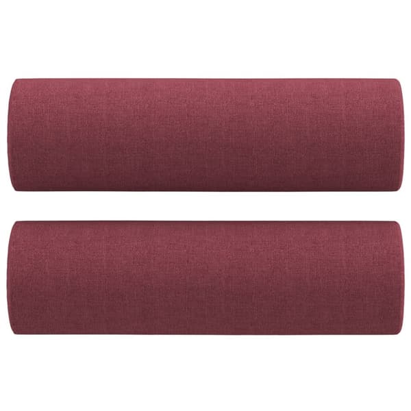 3-personers sofa med pyntepuder 180 cm stof vinrød