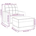 Miniatyrbillede 7 af 7: sofastol med fodskammel 60 cm stof Gråbrun