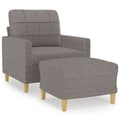 Miniatyrbillede 2 af 7: sofastol med fodskammel 60 cm stof Gråbrun