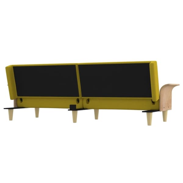 Bäddsoffa med armstöd ljusgul tyg