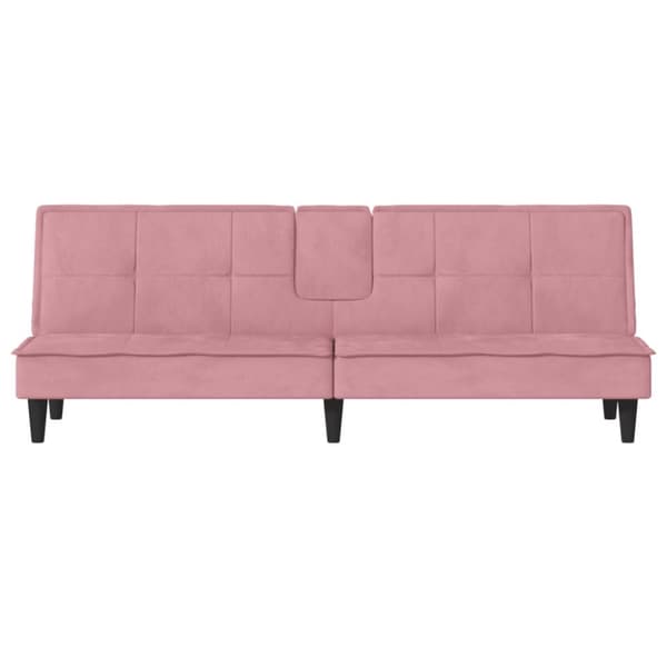 Bäddsoffa med mugghållare rosa sammet