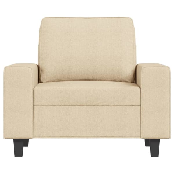 sofastol med fodskammel 60 cm Stof cremefarvet