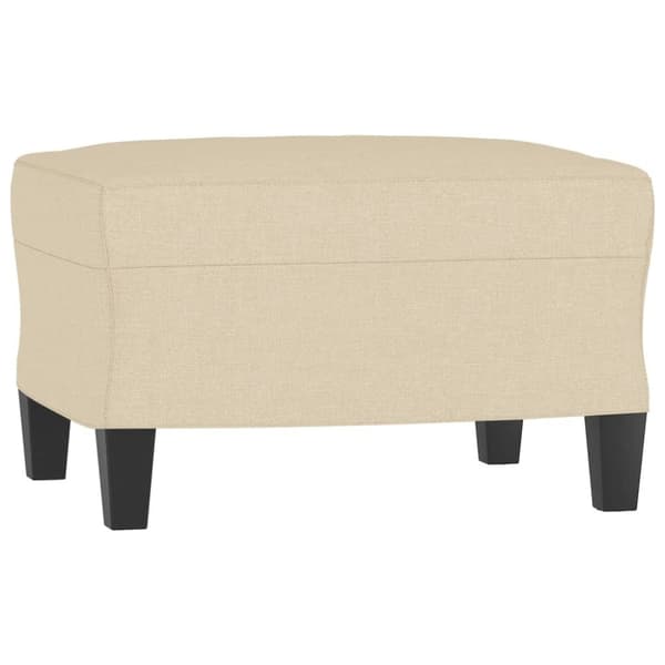 sofastol med fodskammel 60 cm Stof cremefarvet