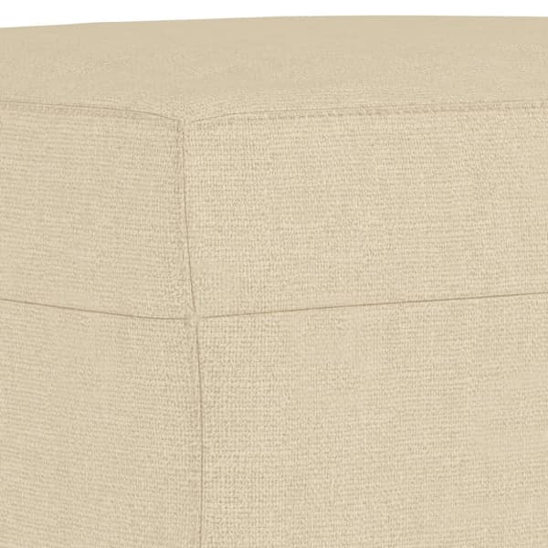 sofastol med fodskammel 60 cm Stof cremefarvet