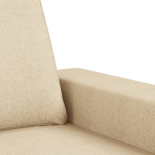 sofastol med fodskammel 60 cm Stof cremefarvet
