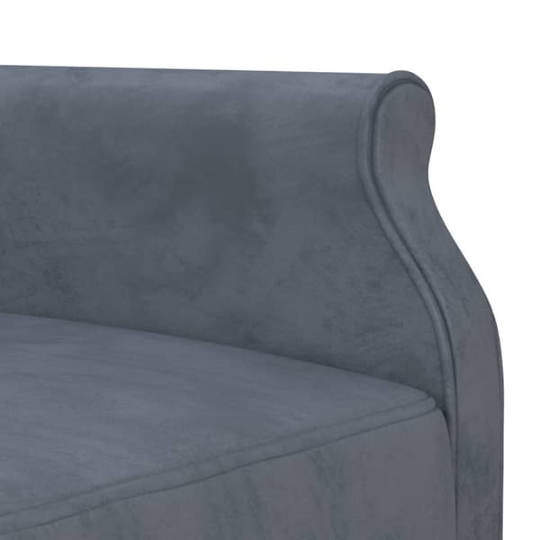 L-formad soffa mörkgrå 271x140x70 cm sammet