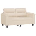Pikkukuva 4 / 9: Soffgrupp med kuddar 3 delar Beige mikrofibertyg