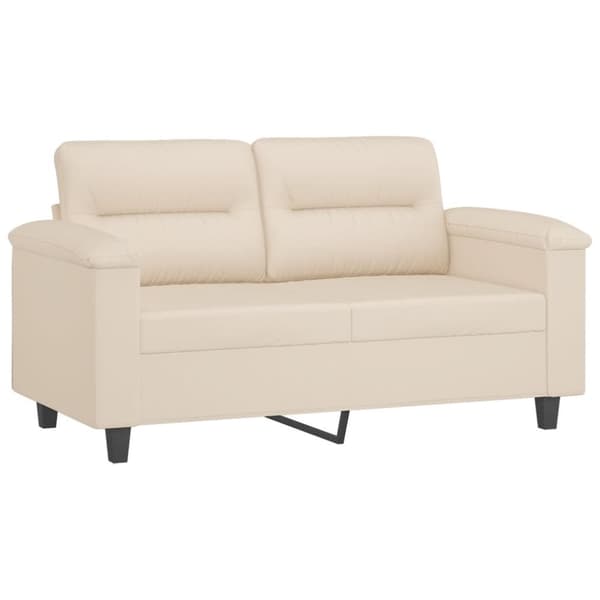 Soffgrupp med kuddar 3 delar Beige mikrofibertyg