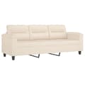 Pikkukuva 5 / 9: Soffgrupp med kuddar 3 delar Beige mikrofibertyg