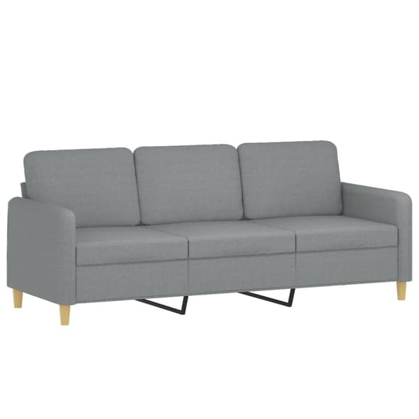 Soffgrupp med dynor 4 delar Ljusgrå tyg