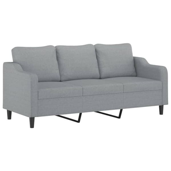 Soffgrupp med kuddar 3 delar ljusgrå tyg