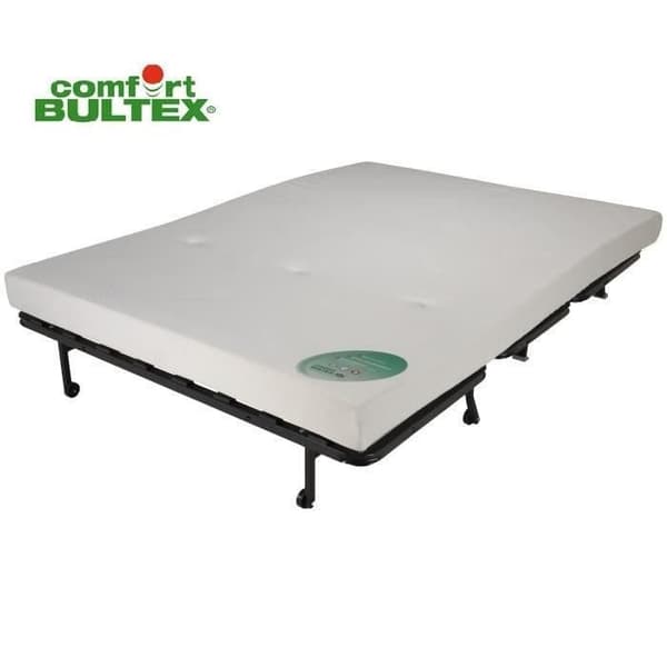 BZ 3-sits bänk BECCI - Grå tyg - BULTEX - Tillverkad i Frankrike - L 142 x D 101 cm