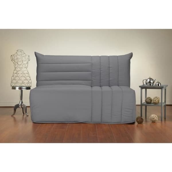 BZ 3-sits bänk BECCI - Grå tyg - BULTEX - Tillverkad i Frankrike - L 142 x D 101 cm