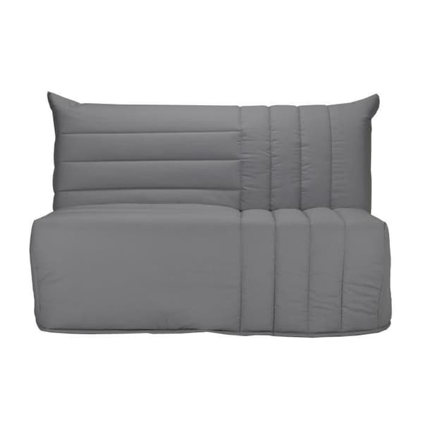 BZ 3-sits bänk BECCI - Grå tyg - BULTEX - Tillverkad i Frankrike - L 142 x D 101 cm