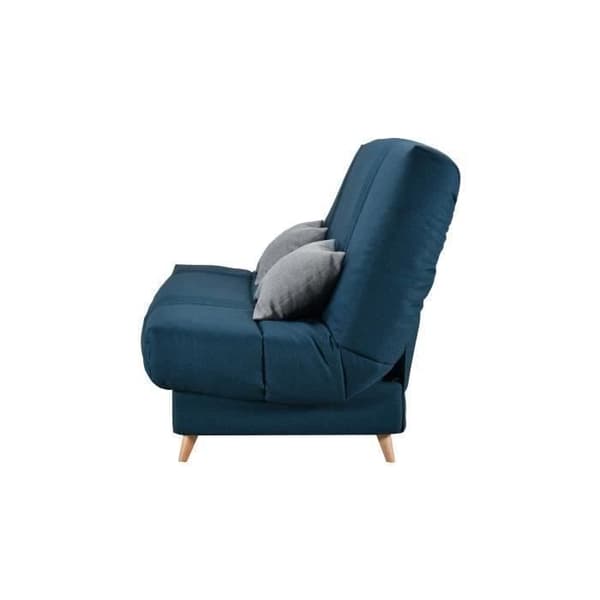 COMFORT BULTEX 3-sits bäddsoffa - Blått tyg - Tillverkat i Frankrike - L 192 x D 95 x H 101 - MONA