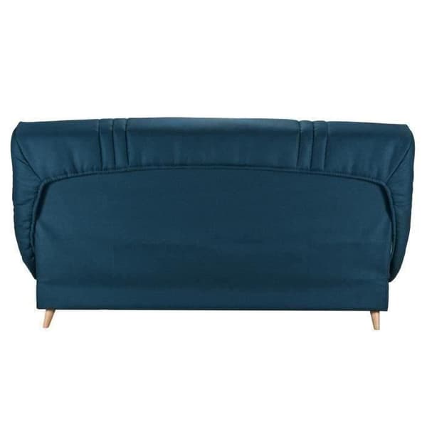 COMFORT BULTEX 3-sits bäddsoffa - Blått tyg - Tillverkat i Frankrike - L 192 x D 95 x H 101 - MONA
