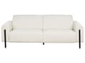 Miniatyrbilde 5 av 11: Sofa Hvit Kordfløyel Stoff Metallben 3 Seter Klassisk Sofa Settee Justerbar Ryggstøtte Stue Moderne